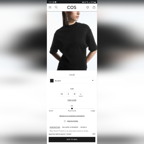 Black COS mockneck shirt - Picture 4 of 4